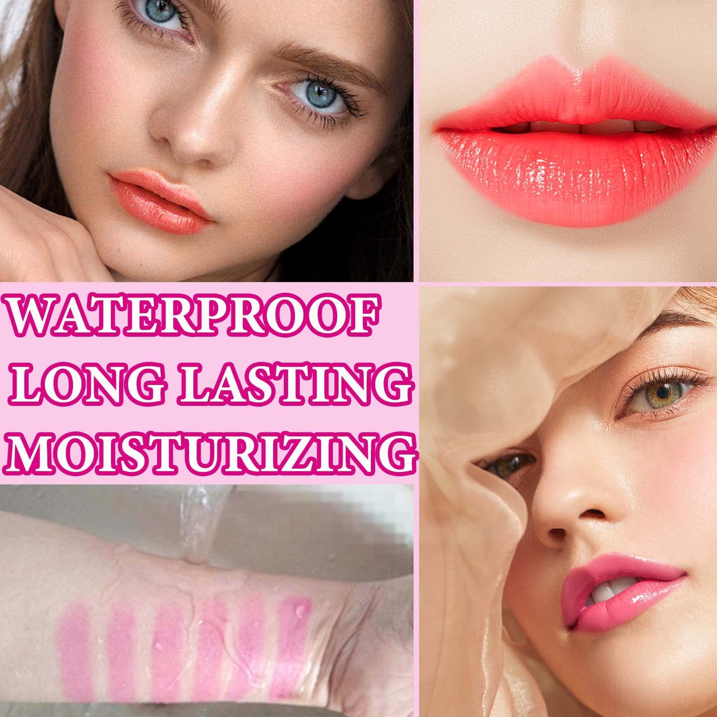 WENJLYJ 2PCS Crystal Flower Jelly Lipstick,Clear Lipstick with Flower Inside Magic PH Temperature Color Changing Lip Stick Tinted Lip Balm,Long Beauty & Personal Care WENJLYJ