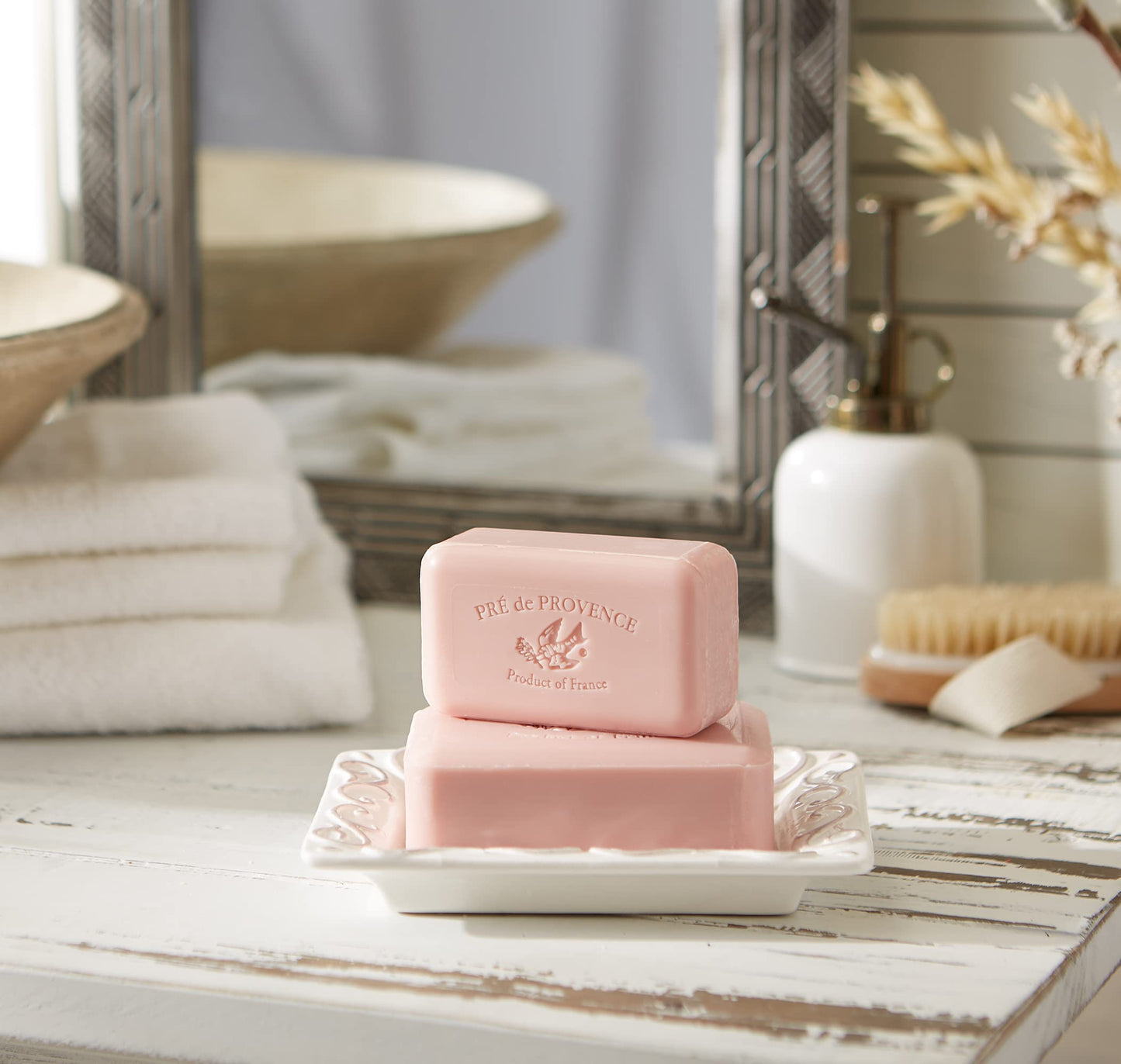 Pre de Provence Artisanal Soap Bar, Enriched with Organic Shea Butter, Natural French Skincare, Quad Milled for Rich Smooth Lather, 8.8 Ounce, Peony Beauty & Personal Care Pre de Provence