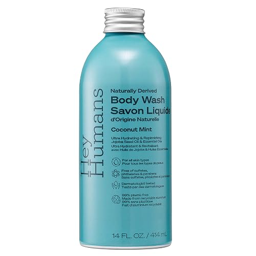 HEY HUMANS Coconut Mint Hydrating Body Wash with Natural Ingredients - Jojoba Oil | Vegan, Cruelty Free, 14 fl. Oz Beauty & Personal Care HEY HUMANS