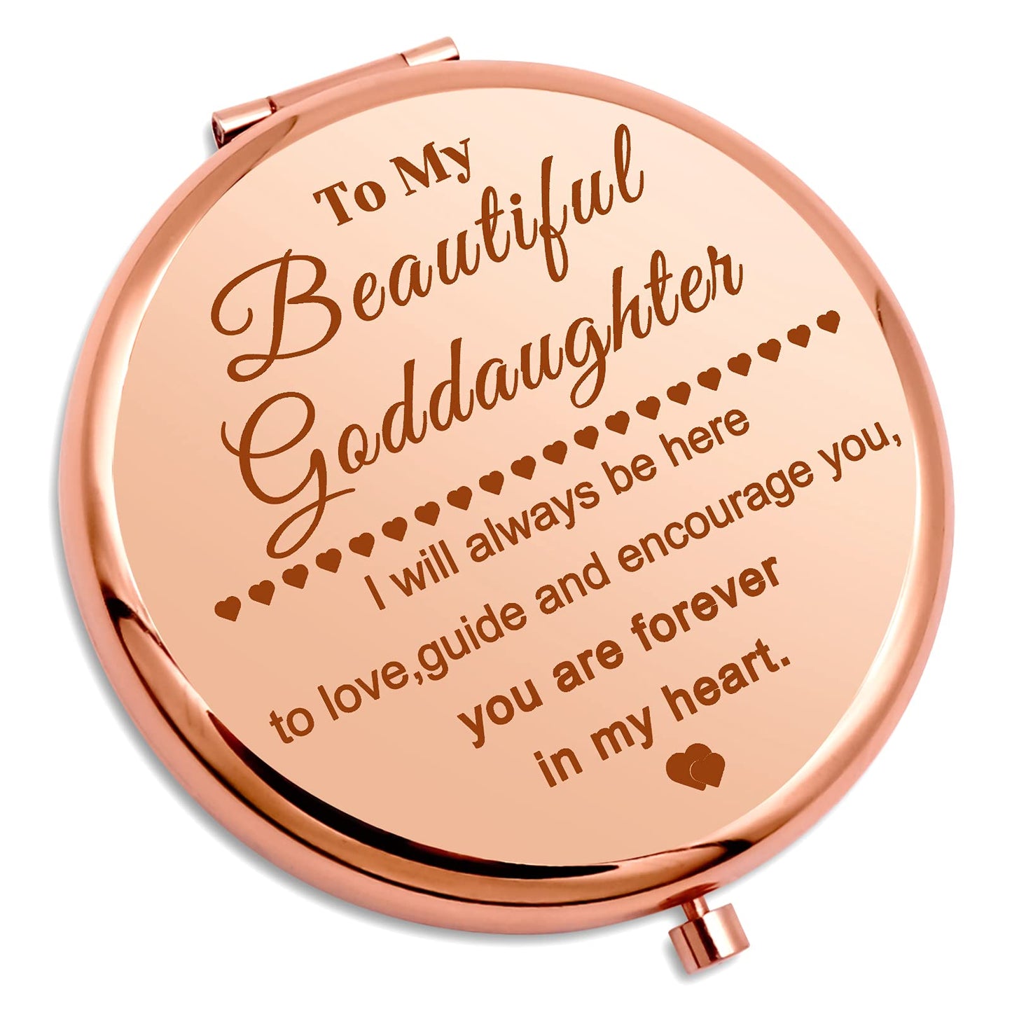 Goddaughter Gifts from Godmother Inspirational Birthday Gifts for Her Christian Compact Makeup Mirror to My Goddaughter Pocket Folding Makeup Mirror Beauty & Personal Care Gevody