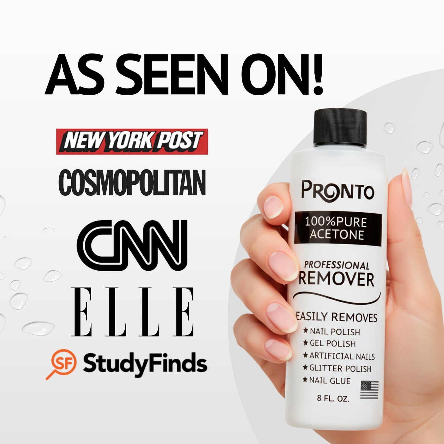 Pronto 100% Acetone Gel Nail Polish Remover - Gel Polish Remover for Nails | Acetone Nail Polish Remover & Acrylic Nail Remover for Removal of Glue Beauty & Personal Care Pronto