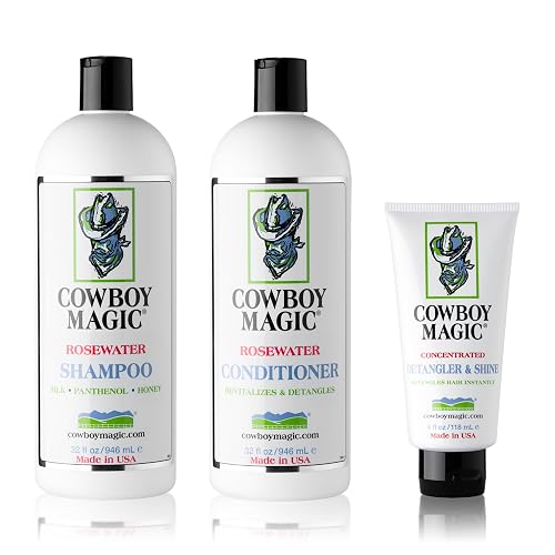 Cowboy Magic Shampoo + Conditioner 32 Ounce Bottles Detangler and Shine 4oz Beauty & Personal Care Cowboy Magic
