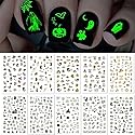 TailaiMei 10 Sheets Glow in The Dark Halloween Nail Stickers, Fluorescent Design Kids Nail Decals, Self-Adhesive DIY Nail Art Tips for Women Manicure Beauty & Personal Care TailaiMei