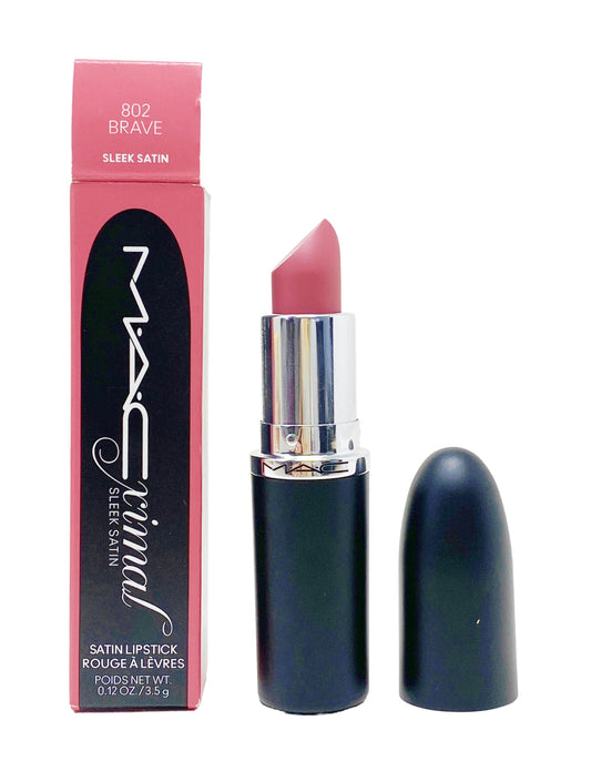 MAC Cosmetics Ximal Sleek Satin Lipstick - 802 Brave (Pink beige with a white pearl) 0.12 Oz / 3.5 g Beauty & Personal Care MAC