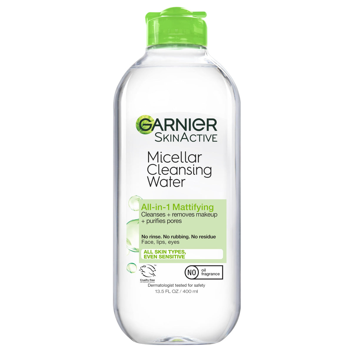 Garnier Micellar Water for Oily Skin, Facial Cleanser & Makeup Remover, Mattifying, For All Skin Types, Vegan, Cruelty Free, 13.5 Fl Oz (400mL), 1