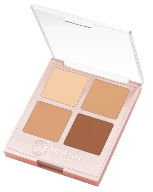 Mineral Fusion Makeup Cream Concealer Eye Palette Quad - 4 Warm to Dark Shades - Decadence - Blemish Concealer & Under Eye Brightener - With Vitamin C Beauty & Personal Care Mineral Fusion