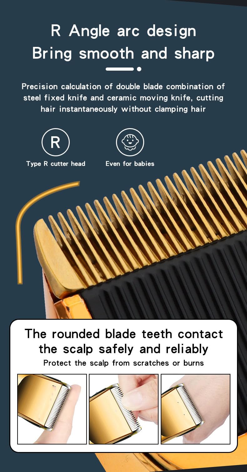 Electric Hair Clippers for Men, Cordless Hair/Beard Trimmer Set with 4 Guide Combs,LED Display,High Speed Motor Cutting Kit for Family Kids Beauty and Personal Care QDKVTNDJZ