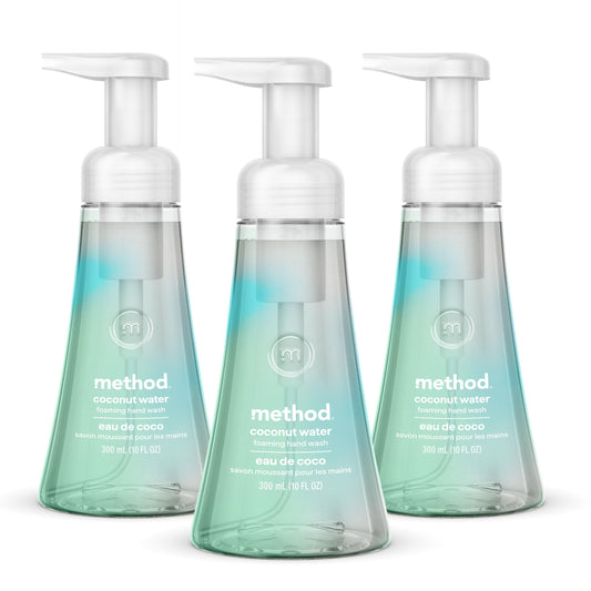 Method Foaming Hand Wash, Coconut Water - Leaves Hands Feeling Soft, for Bathroom & Kitchen, Coconut Water, Jasmine & Watery Melon Notes, 10 fl oz, 3 Beauty and Personal Care Method Default Title