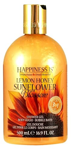 Happiness Is Lemon Honey Sunflower Blossom 3 in 1 Shower Gel 16.9oz Beauty & Personal Care Lemon Honey Sunflower