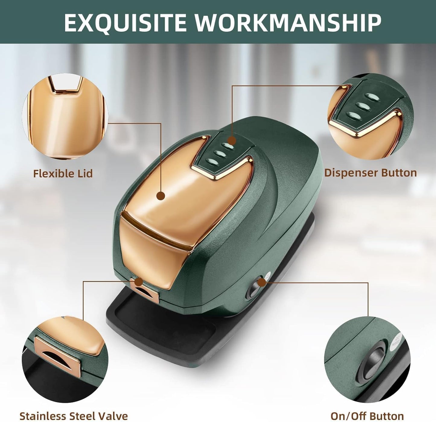 Professional Hot Lather Machine Rich Foam Large Capacity Electric Hot Lather Machine Beauty Green Gold (27 * 19 * 16 cm) Beauty and Personal Care Ymiko