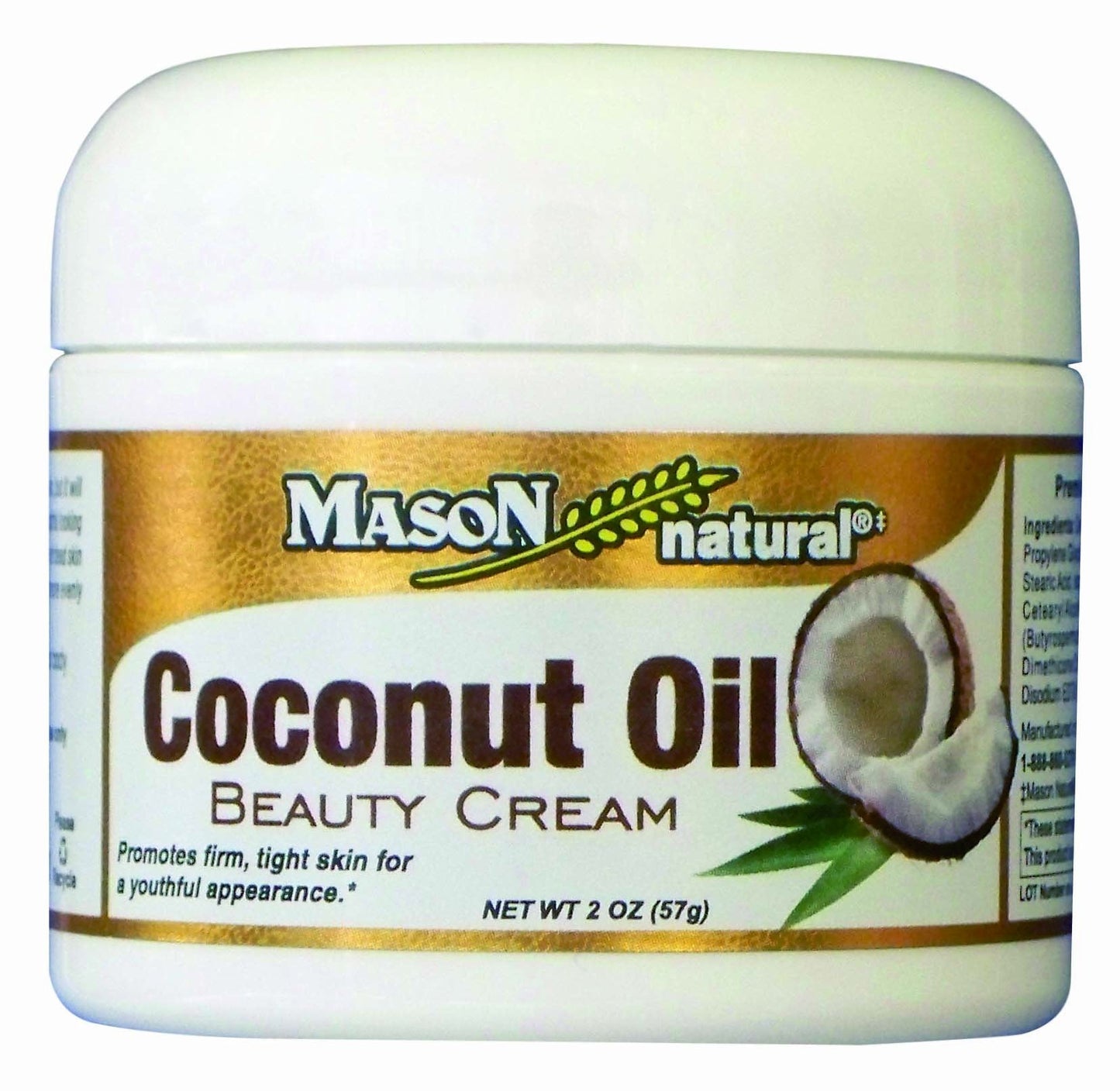 MASON natural Coconut Oil Beauty Cream, 2 Ounce (Pack of 2) Beauty & Personal Care MASON NATURAL