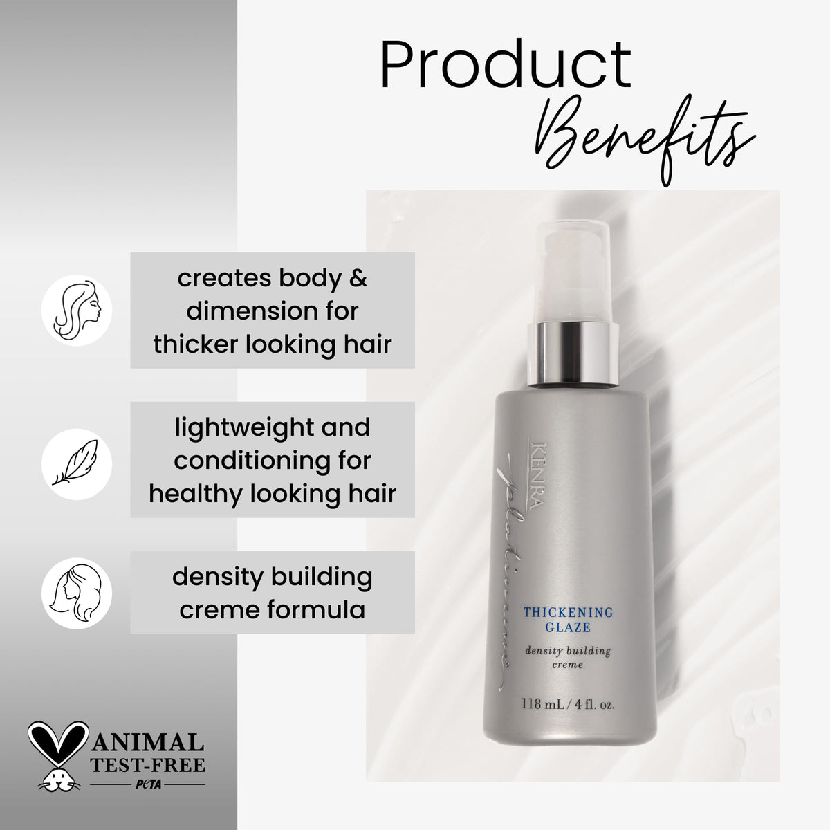 Kenra Professional Platinum Thickening Glaze | Volumizing Styler | Adds Fullness & Body | Lightweight Conditioning | Density Building For Thick Beauty & Personal Care Kenra