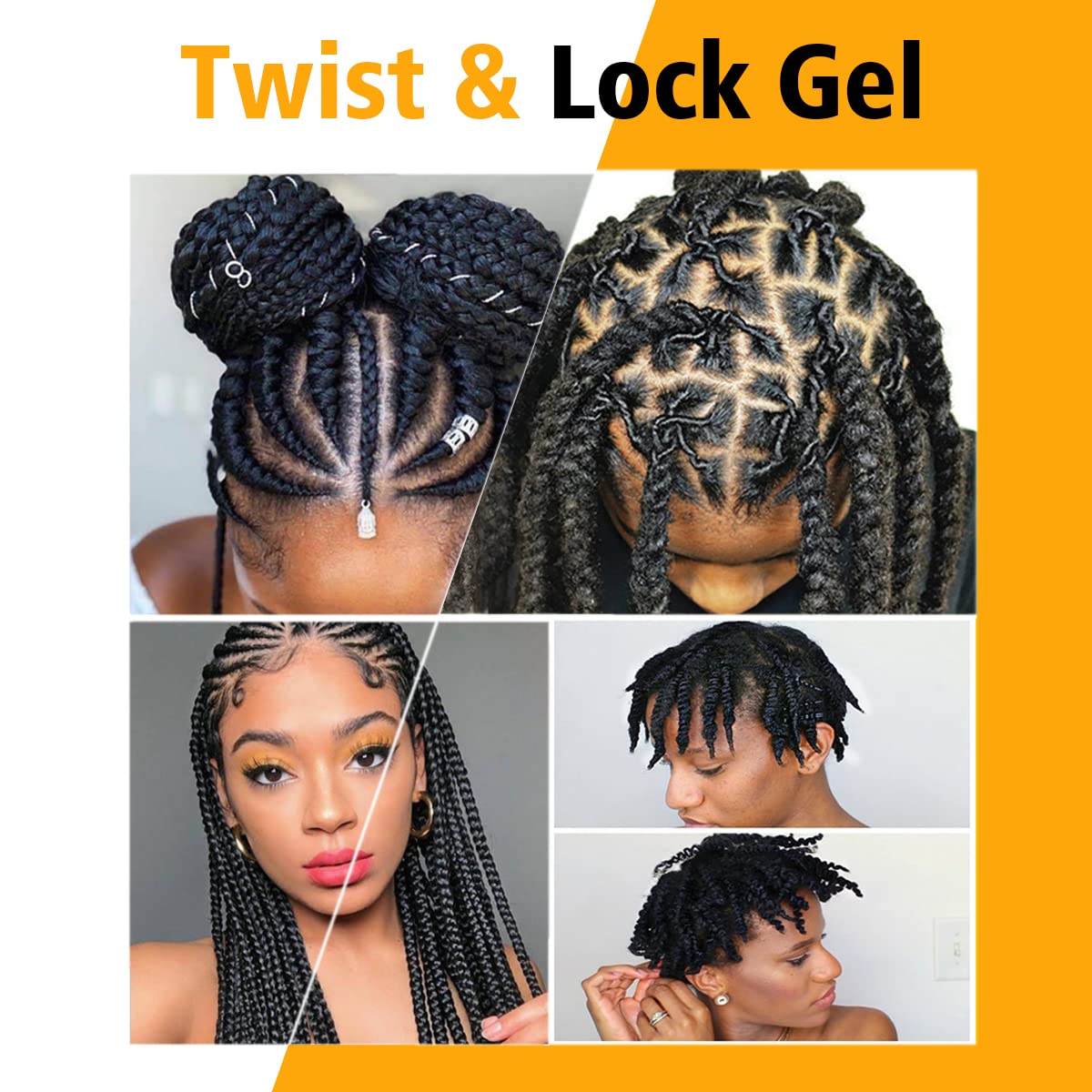 Goiple Strong Hold Braid Gel Good for Twist, Locs, Braids, Edge No Flake Extra Hold High Shine Braiding Gel & Edge Control 8.8oz with Hair Combs Beauty & Personal Care Goiple