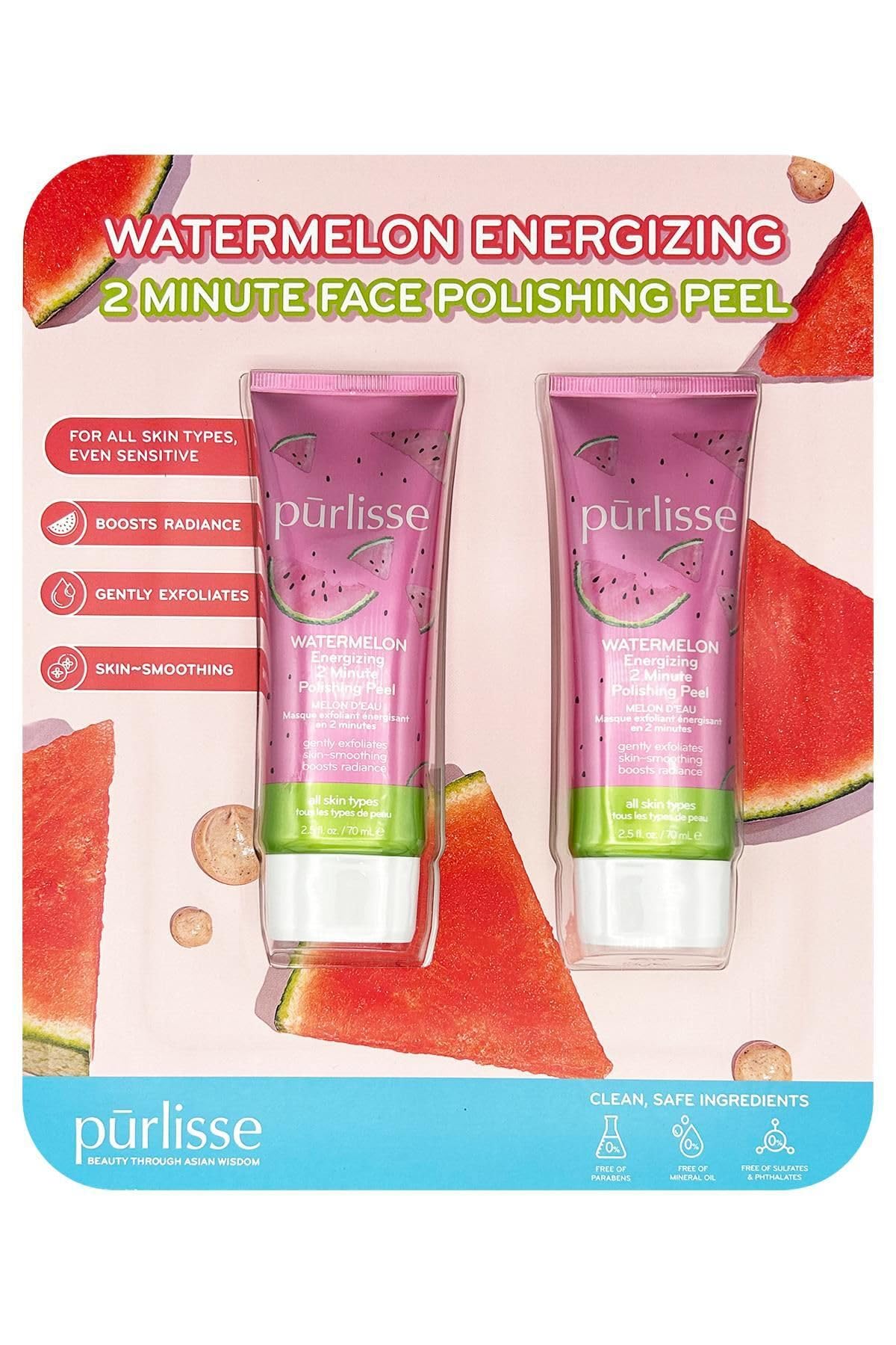 Purlisse Watermelon Energizing 2 Minute Polishing Peel, Cruelty-free, Paraben & Sulfate-free, Brightening & Smoothing, 2 Pack Beauty & Personal Care p?rlisse