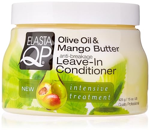 ELASTA QP Olive & Mango Butter Leave In Conditioner 15oz, 15 Oz (597150) Beauty & Personal Care ELASTA QP