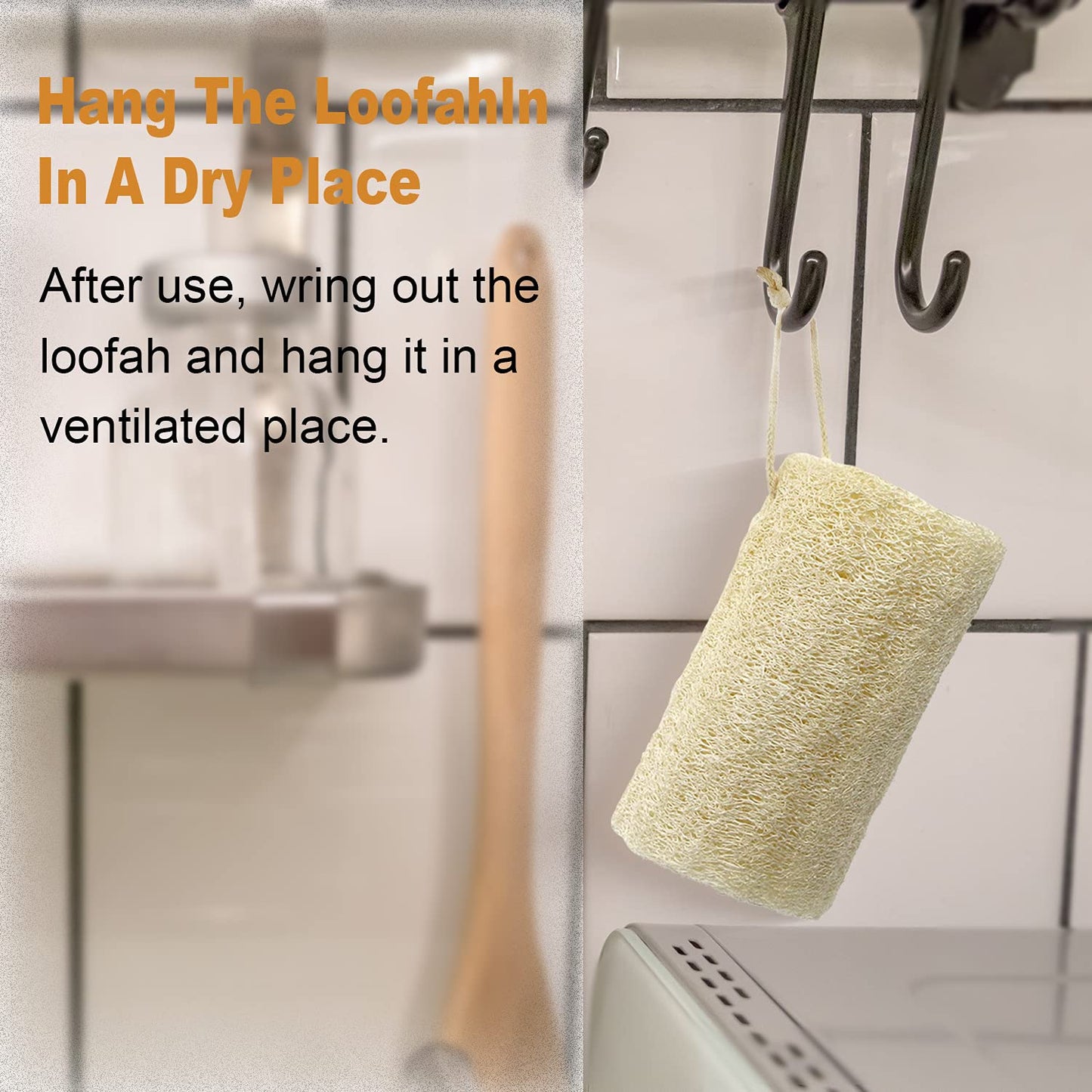 UOPTY Shower Natural Loofah Bath Sponge, Exfoliating Body Luffa for Clean Skin, Scrubbing Sponge for Kitchen(4 Pcs) White Beauty and Personal Care UOPTY