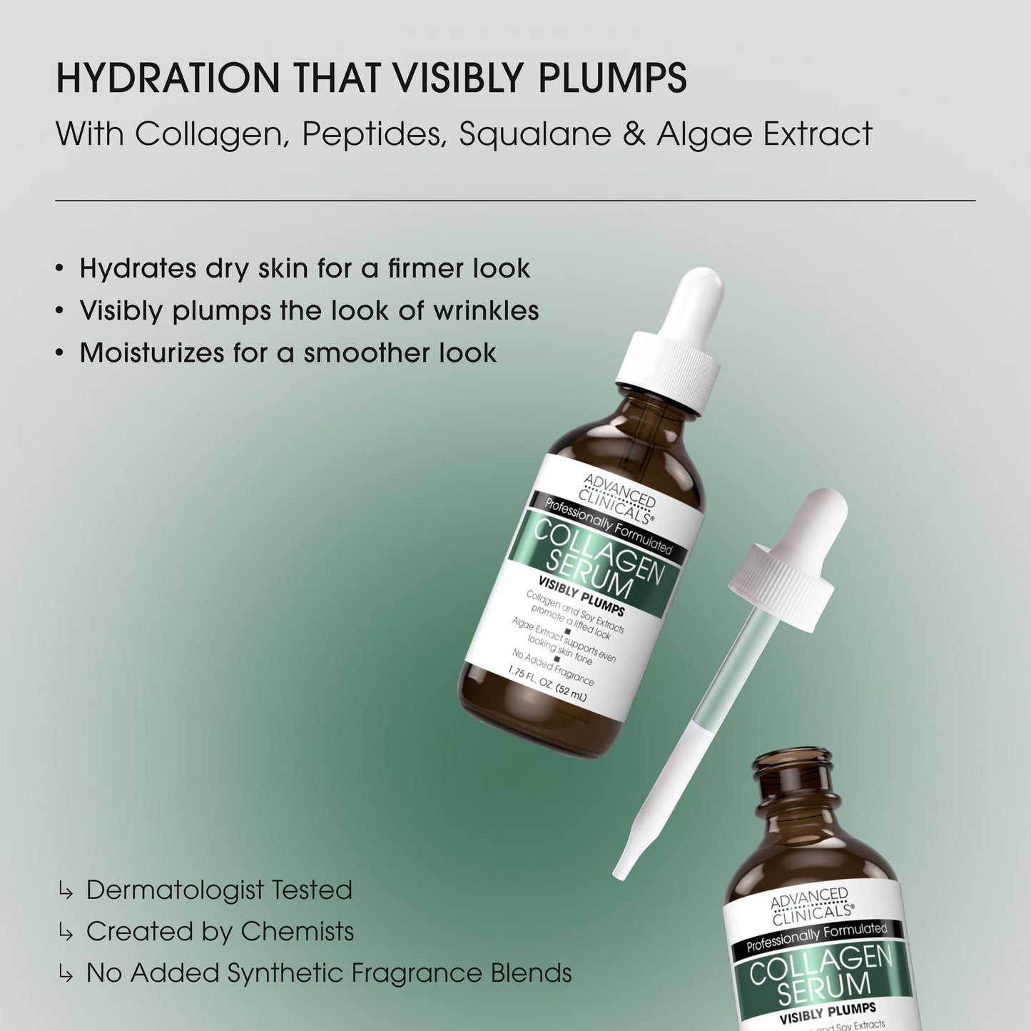 Advanced Clinicals Collagen Serum For Face | Visible Anti Aging Collagen Peptide Serum + Hyaluronic Acid Moisturizer Improves Look Of Wrinkles, Dry Beauty & Personal Care Advanced Clinicals