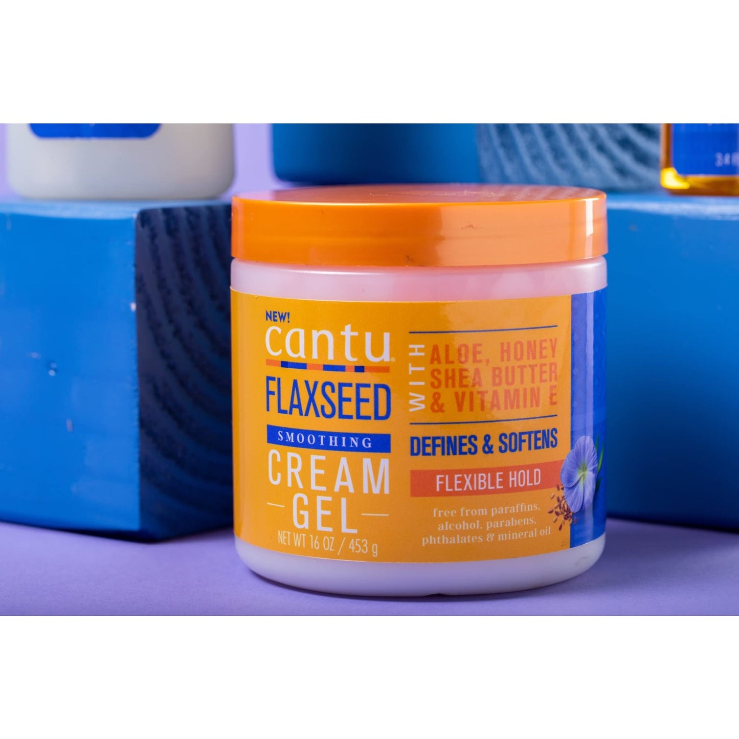 Cantu Flaxseed Styling Cream Gel with Aloe, Honey, Shea Butter & Vitamin E 16 oz Beauty & Personal Care Cantu
