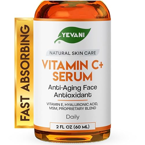 YEVANI 100% Pure Vitamin C Serum for Face with Hyaluronic Acid, Eye Area, Dark Spots, Anti Aging, Hydrating Skin Care with Vitamin E, Aloe Vera Beauty & Personal Care YEVANI