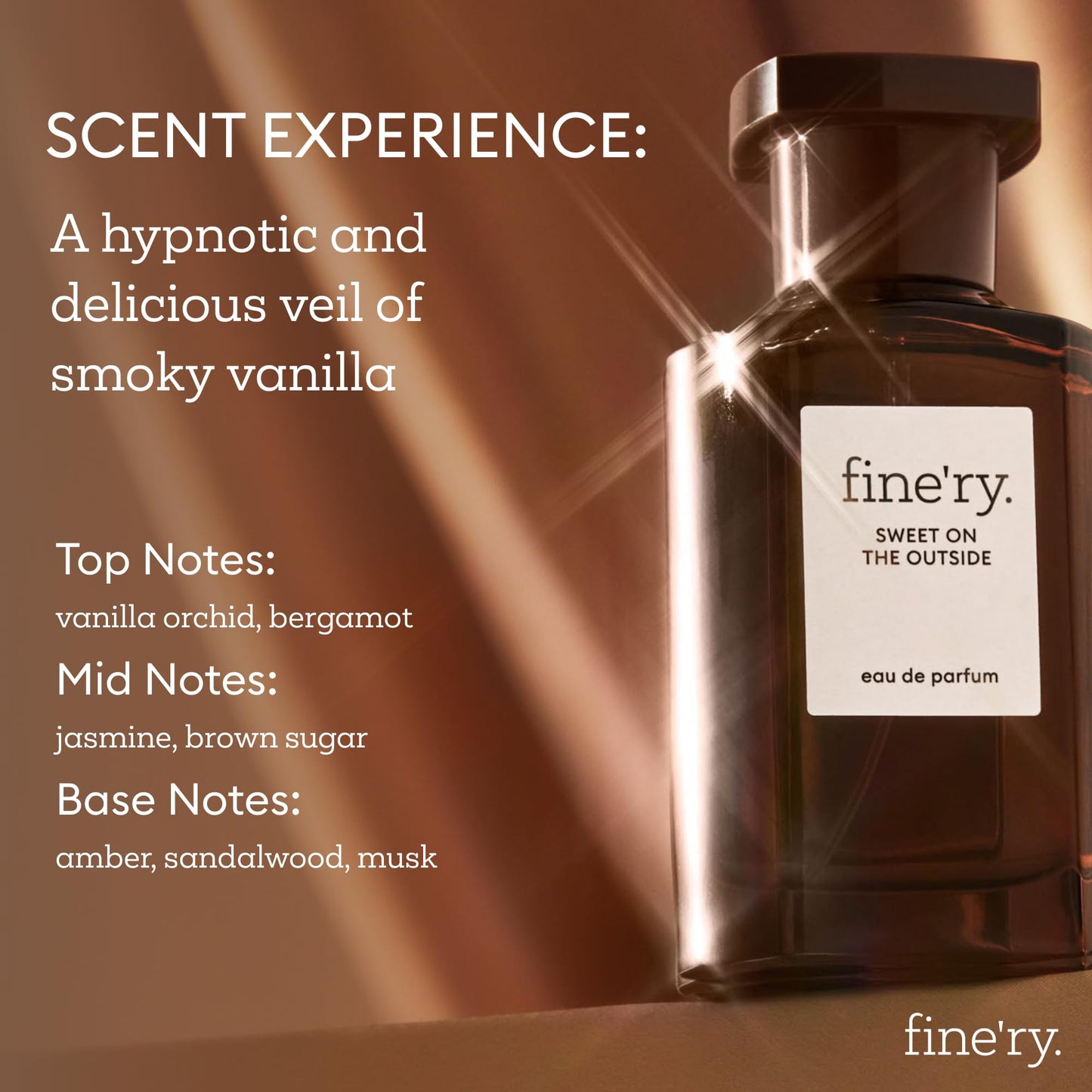 Fine'ry Sweet On The Outside Deluxe Fragrance Gift Set | Eau De Parfum, Candle & Body Mist | Sweet & Sultry Notes Of Vanilla, Cacao Wood & Vetiver | Beauty & Personal Care Fine'ry