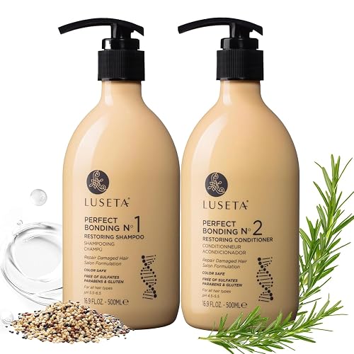 LUSETA Bond Repair & Revitalizing Shampoo and Conditioner Set for Chemically Damaged Hair. Deep Moisture to Smooth Frizz & Add Shine. Strengthens Hair Beauty & Personal Care L LUSETA