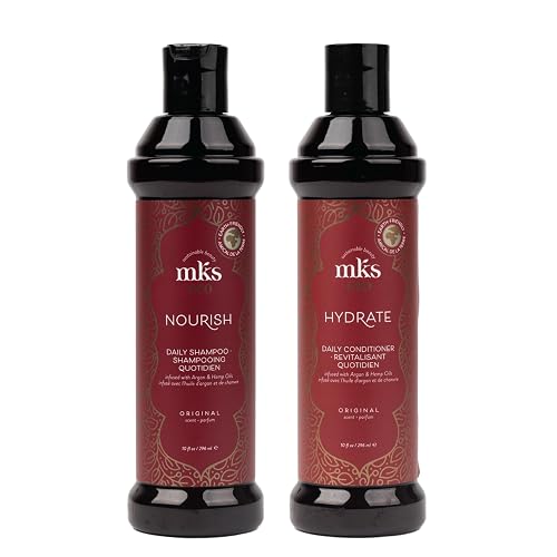 MKS eco Nourish Shampoo, Original Scent (10 fl oz) + MKS eco Hydrate Conditioner, Original Scent (10 fl oz) - Moroccan Argan Oil, Hemp Seed Oil Beauty & Personal Care Earthly Body
