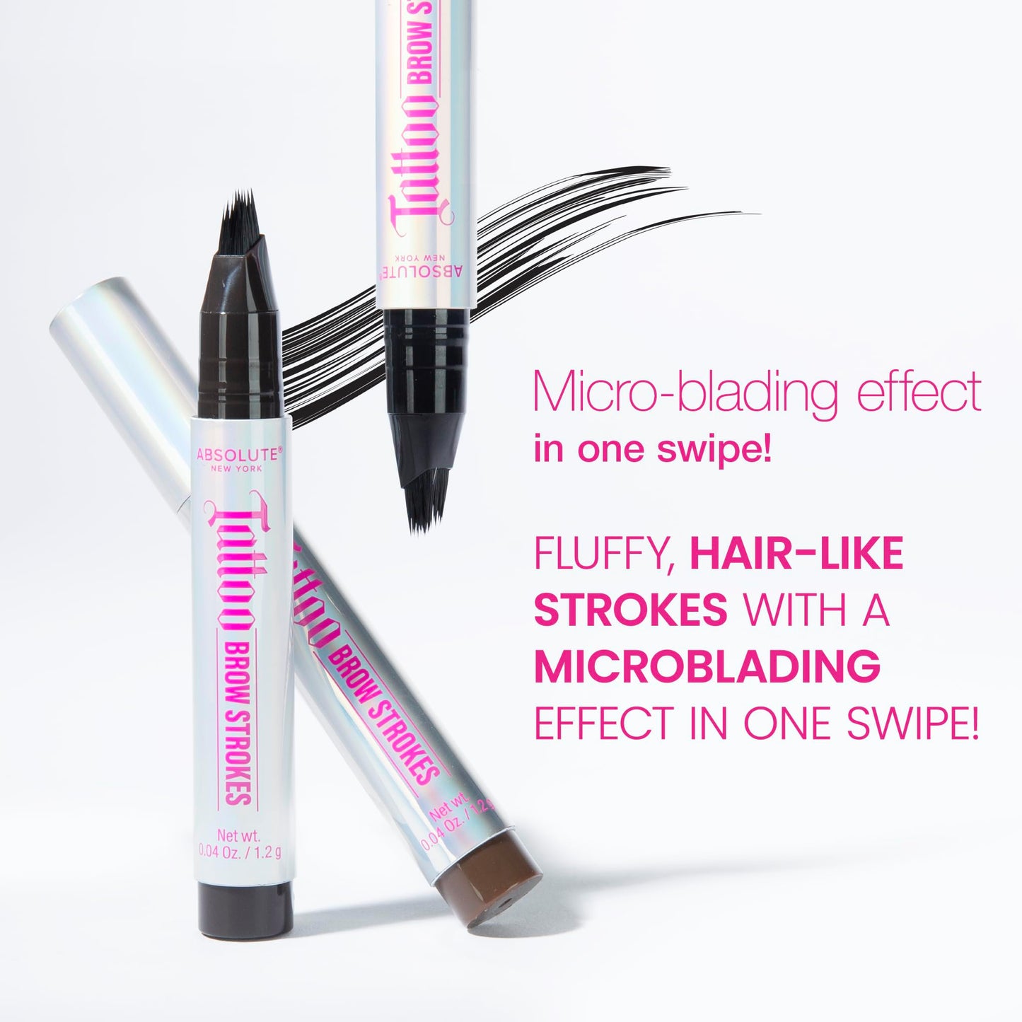 Absolute New York Tattoo Brow Strokes, Natural Mirco Bladed Effect, Define and Perfect Brows (MEBT01 Black) Beauty & Personal Care Absolute New York