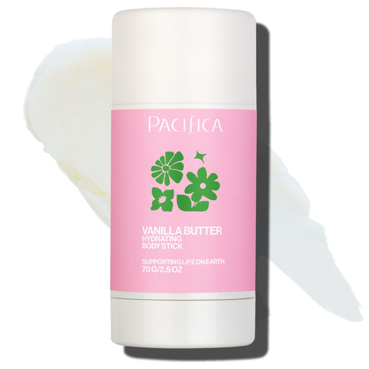 Pacifica Vanilla Butter Moisturizing Balm Stick - Solid Body Lotion for Instant Dry Skin Relief Moisture Balm, Shea Butter & Vanilla Formula Vegan Beauty & Personal Care Pacifica
