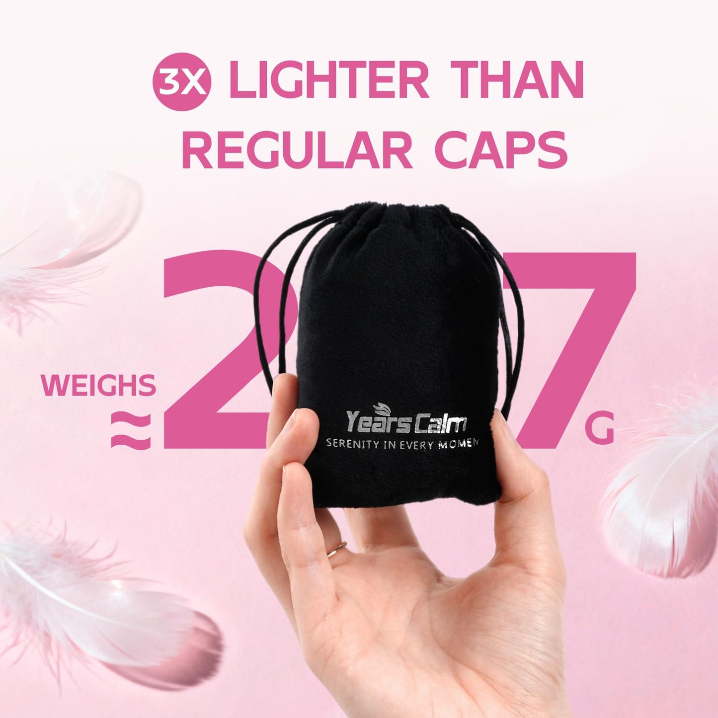 Years Calm Shower Cap for Women Waterproof Reusable - 27g Ultra Lightweight Double-Layer Shower Bonnet, Secure Fit for Long, Curly Hair, Travel & Spa Beauty and Personal Care Years calm