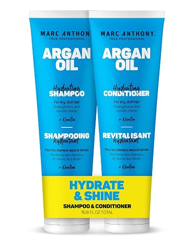 Marc Anthony Argan Oil Shampoo & Conditioner Set with Keratin - Moisturizing & Hydrating for Dry, Dull Hair - Repairs, Strengthens & Revives Shine Beauty & Personal Care Marc Anthony