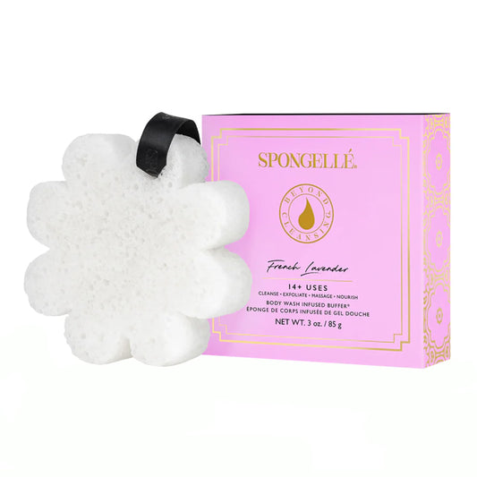 Spongellé French Lavender Wild Flower Bath Sponge with Box for Mothers Day Gift - Built-in Body Wash & Body Scrubber, Shower Loofah Sponge for Women Beauty and Personal Care SPONGELLÉ