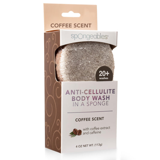 Spongeables Anti Cellulite Body Wash in a 20+ Wash Sponge, Coffee, 1 Count Beauty and Personal Care Spongeables