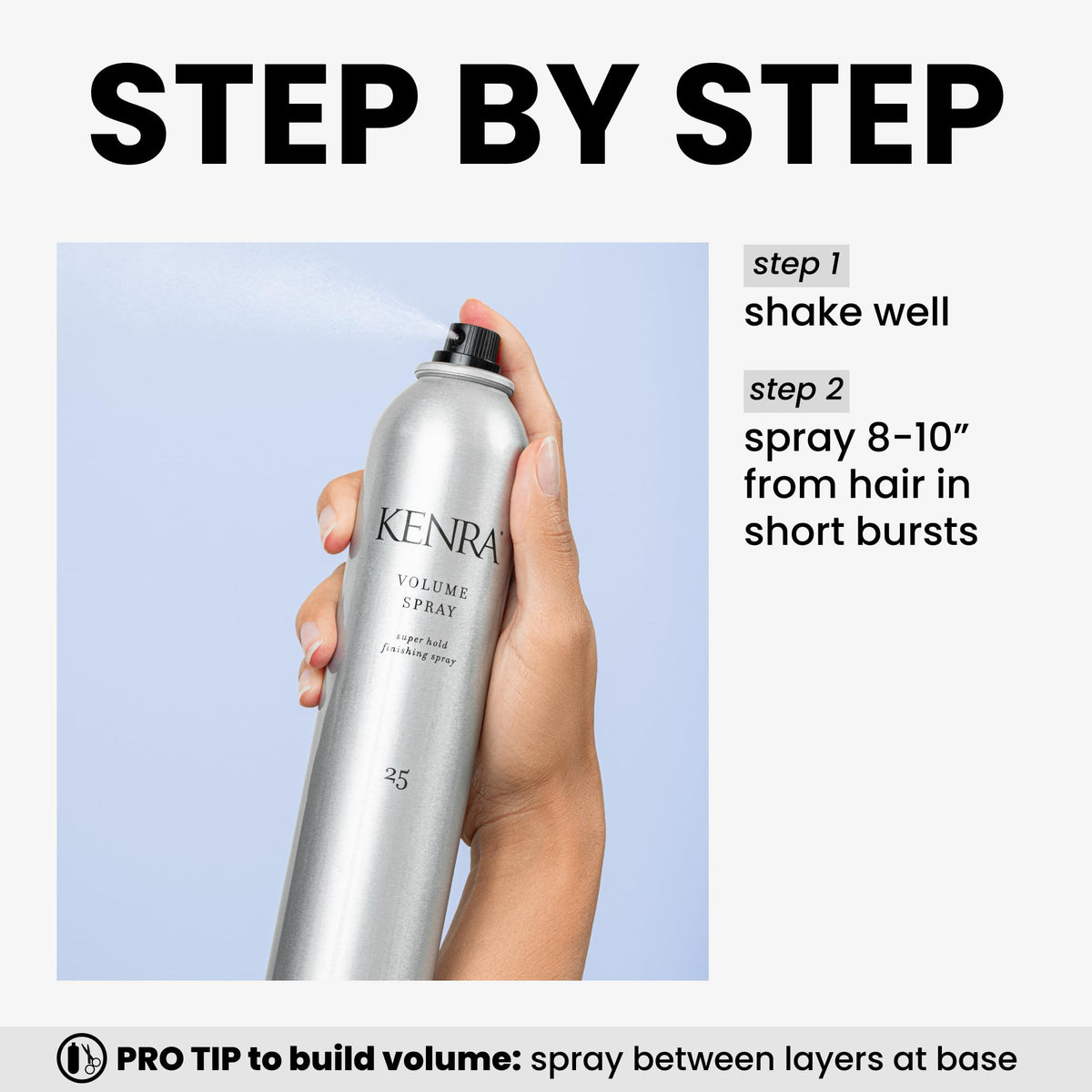 Kenra Professional Volume Spray 25 50% Super Hold Finishing & Styling Hairspray Flake-free & Fast-drying Wind & Humidity Resistance All Hair Types 10