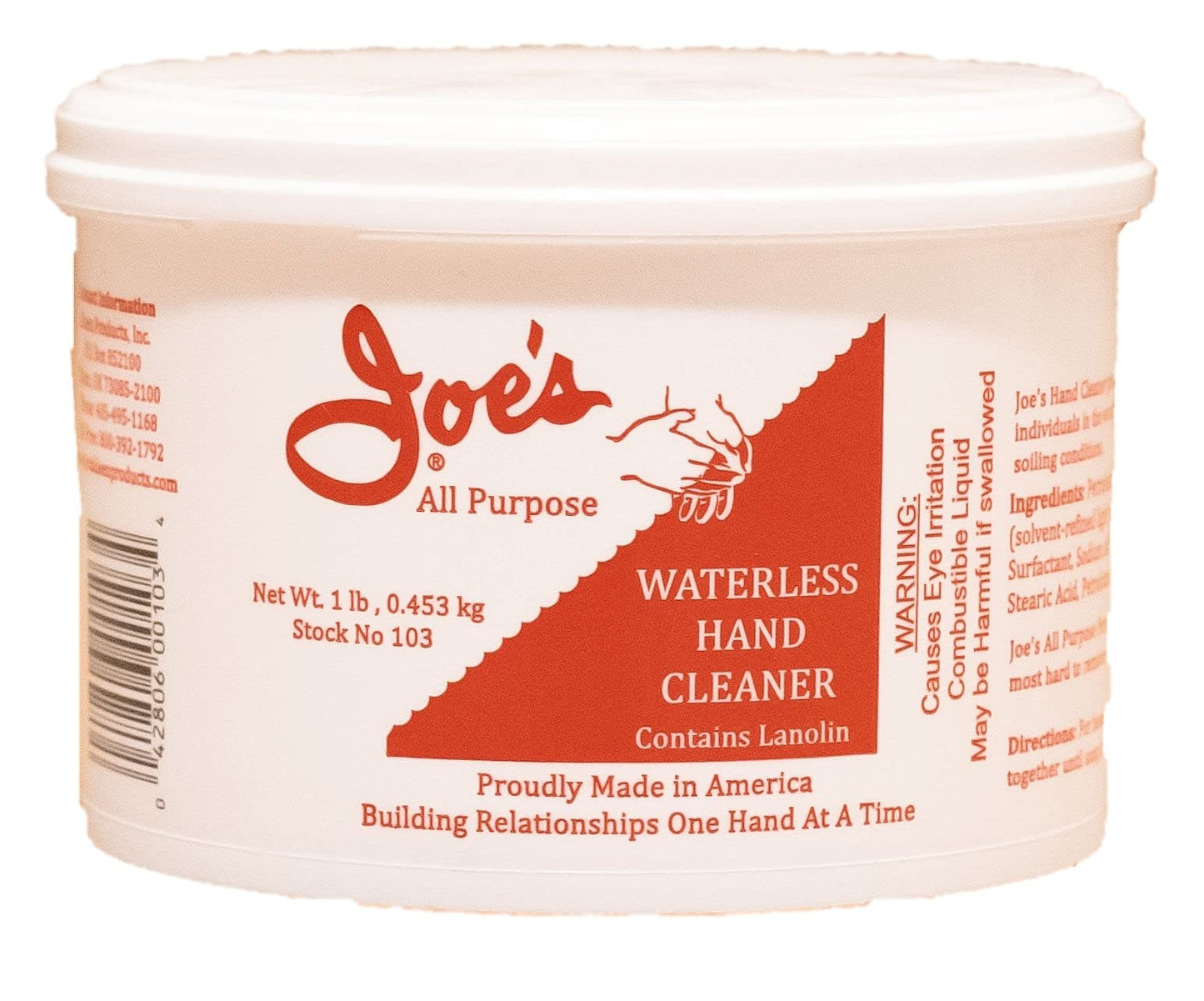 Joe's All Purpose Hand Cleaner 103- Water/Waterless with Lanolin 1 lb. Beauty & Personal Care Joe's
