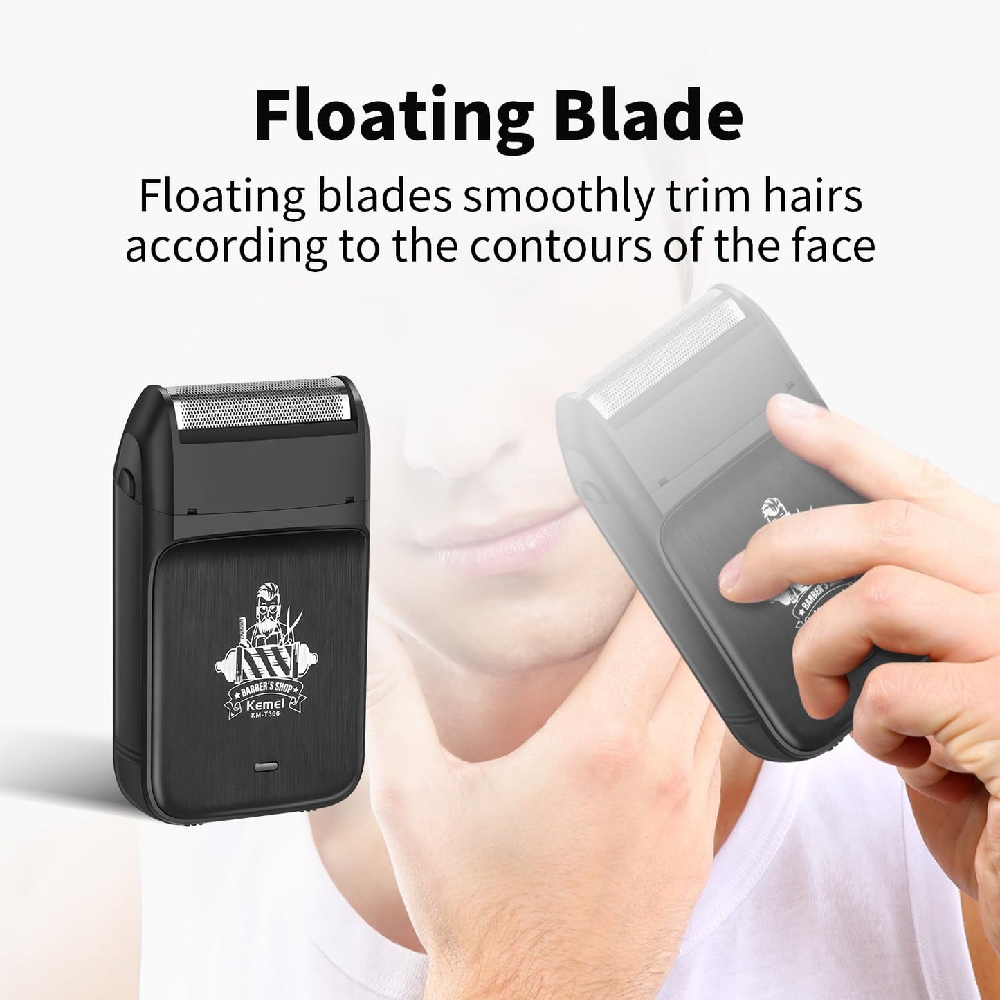 KEMEI KM-T366 Electric Foil Shaver for Men, Cordless Beard Trimmer with Pop-up Trimmer, Rechargeable Mens Razors for Shaving & Bald Head Beauty and Personal Care KEMEI