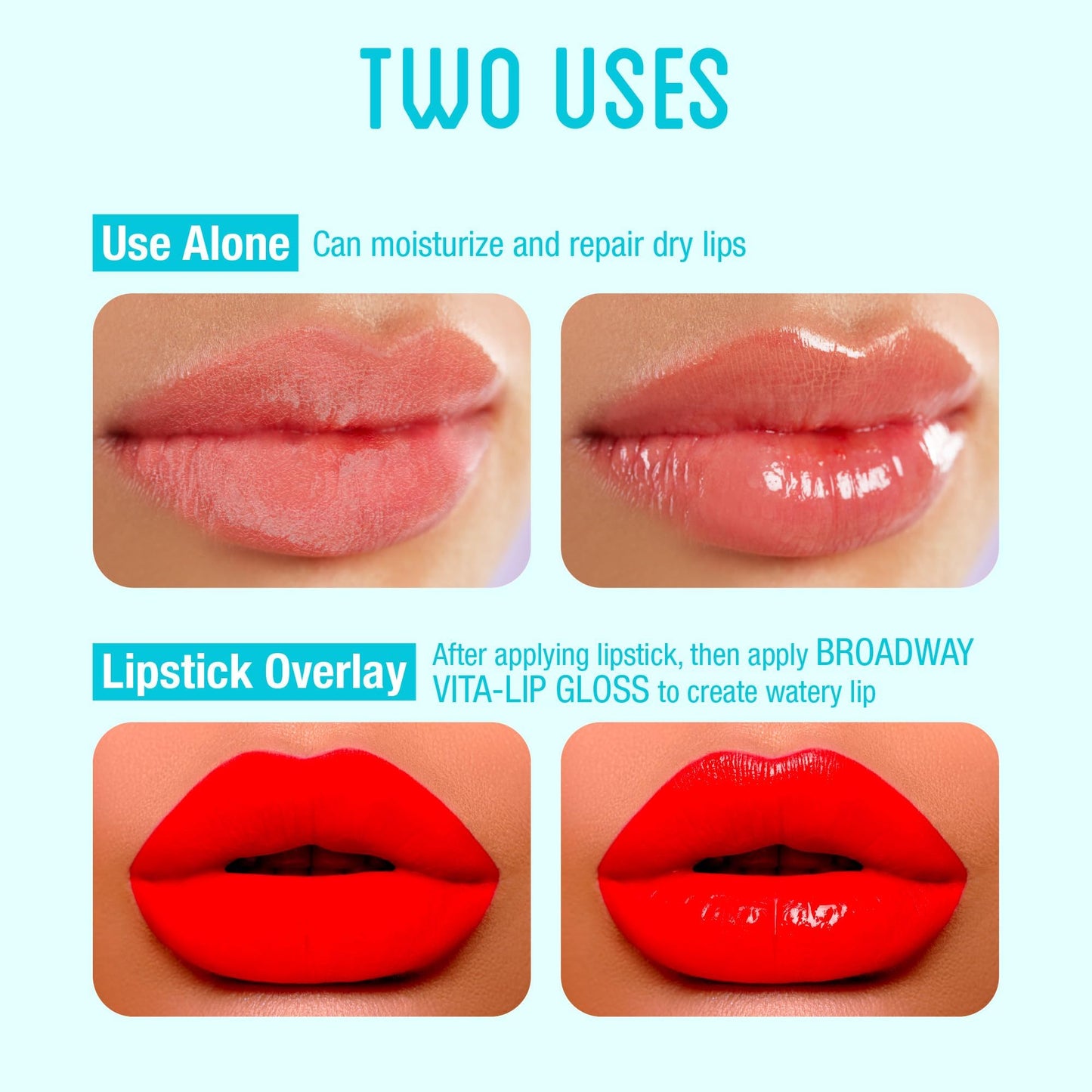 Ruby Kisses Broadway Vita-Lip Clear Lip Gloss (Argan Oil 6 Pack), Ultra-Hydrating & Soothing Formula with Multi-Vitamin Oils, High-Shine Non-Sticky Beauty & Personal Care Ruby Kisses