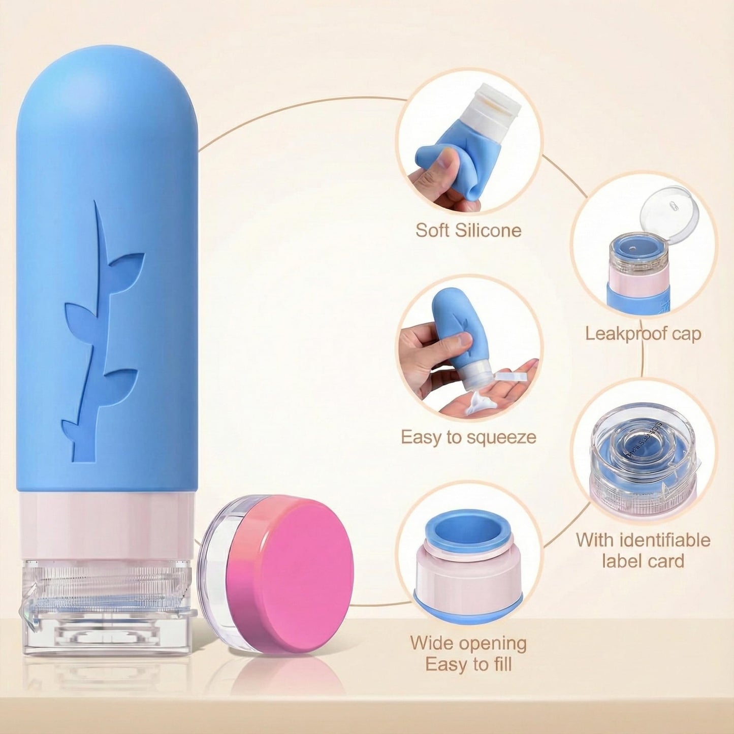 DEPOZA 16 Pack Travel Bottles Set - TSA Approved Leak Proof Silicone Squeezable Containers for Toiletries, Conditioner, Shampoo, Lotion & Body Wash Beauty & Personal Care DEPOZA