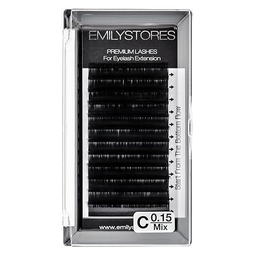 EMILYSTORES Eyelash Extensions 0.15mm Thickness C Curl Mixed 8-14mm Length Individual Volume Natural Eyelashes For Lash Extensions(0.15,C,Mixed Beauty & Personal Care EMILYSTORES