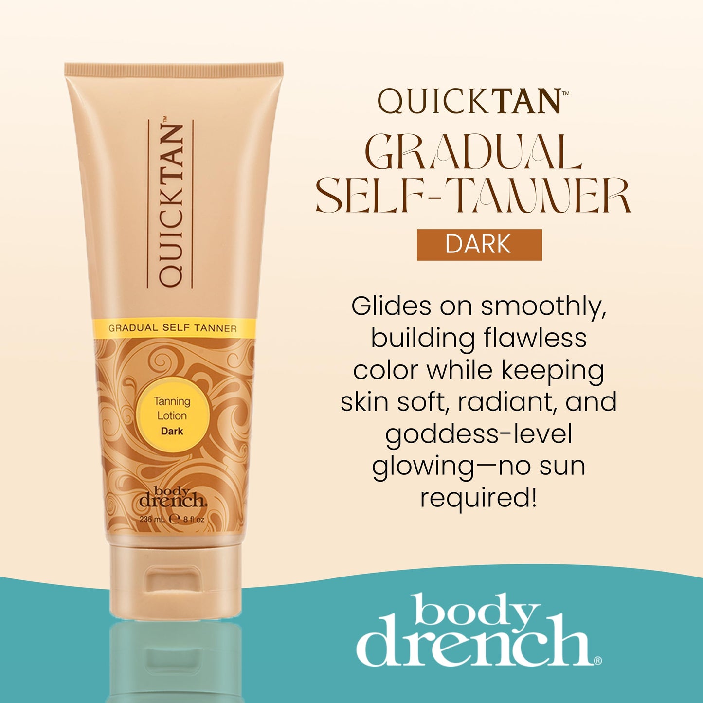 Body Drench Quick Tan Self Tanner Body Lotion - Sunless Tanning Lotion for Women, Natural-Looking Self Tan, Dark, 8 fl oz Beauty & Personal Care Body Drench