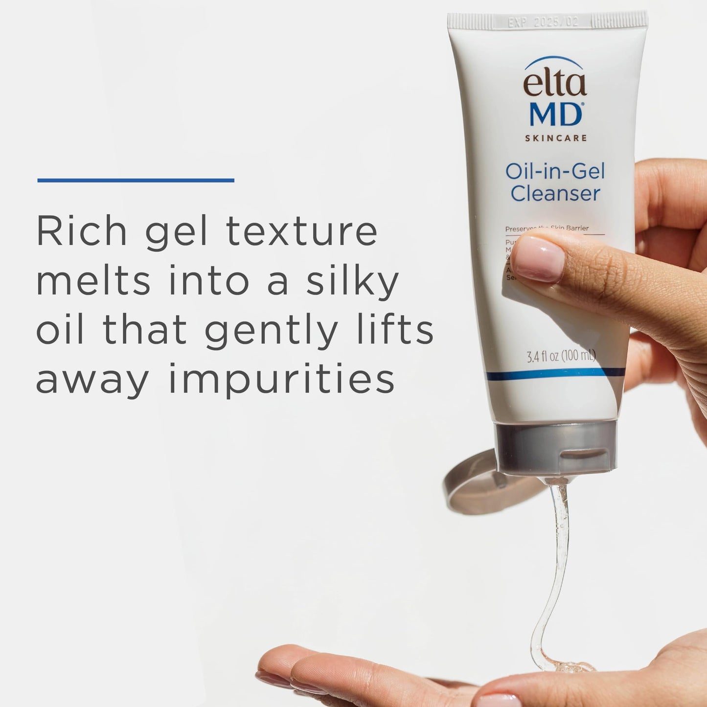 EltaMD Oil-In-Gel Facial Cleanser, Daily Gentle Face Cleanser, Removes Long-Wear Makeup, Sunscreen, and Sweat, Cleansing Oil For Face, 3.4 oz Tube Beauty & Personal Care EltaMD