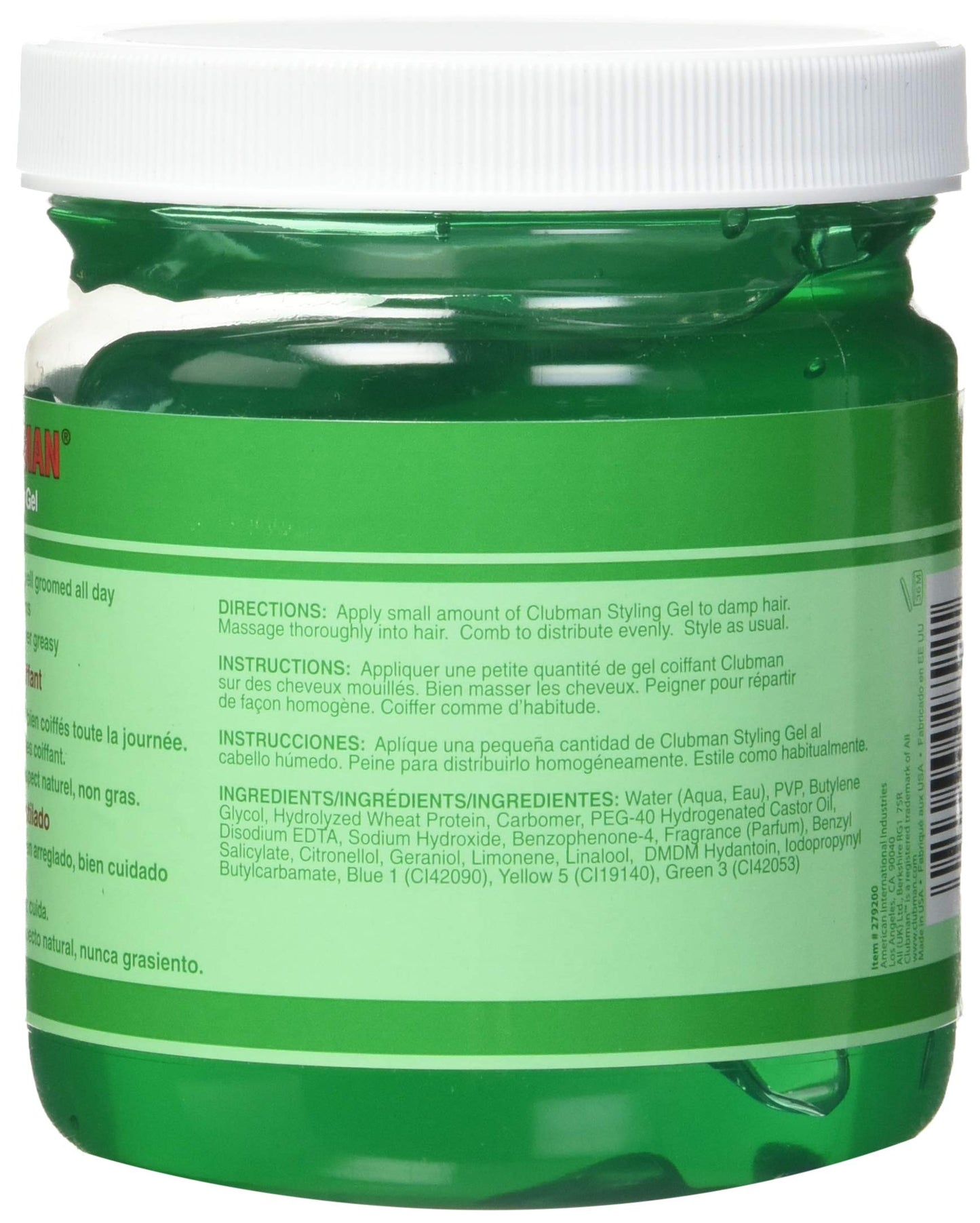 Clubman Style Gel Men'S 16oz Jar (2 Pack) Beauty & Personal Care Clubman