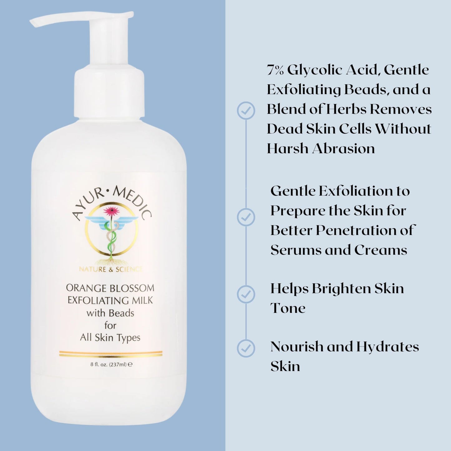 Ayur-Medic Orange Blossom Exfoliating Milk with Beads for All Skin Types Beauty & Personal Care AYUR MEDIC NATURE & SCIENCE