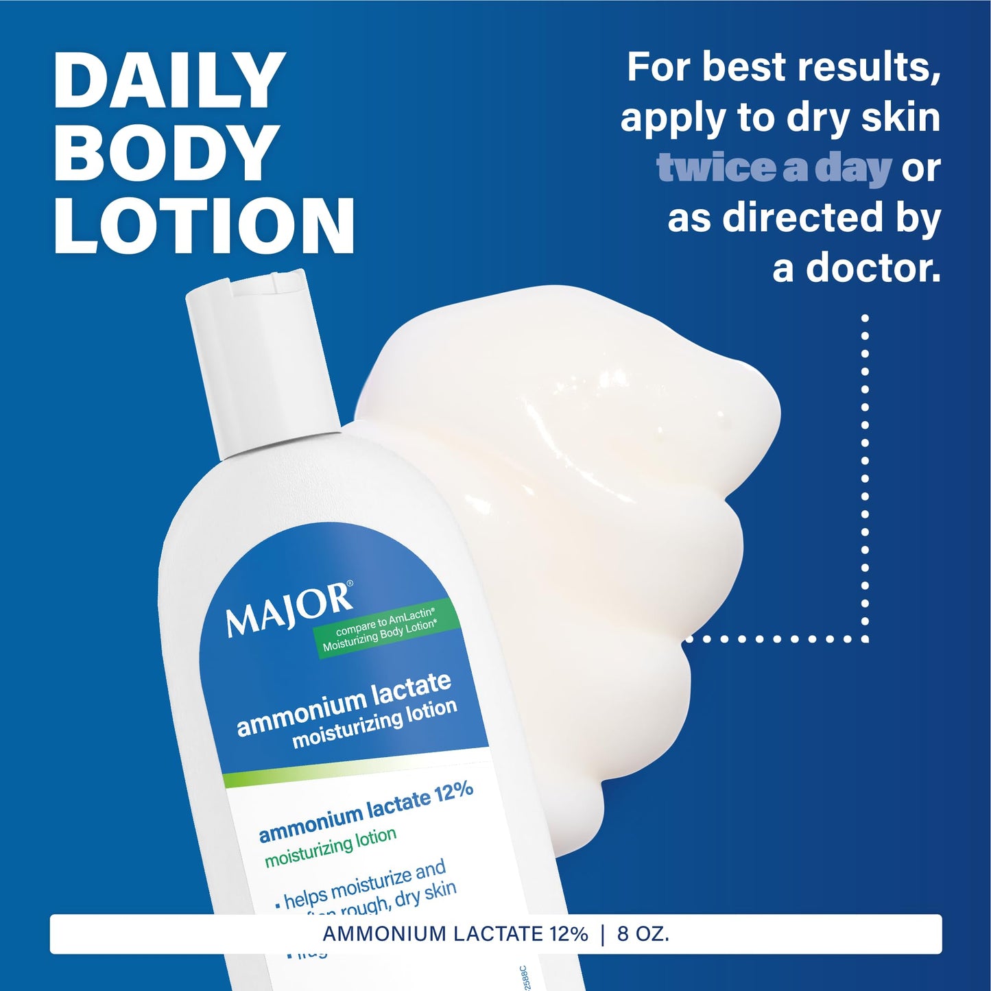 Major Ammonium Lactate 12% Moisturizing Lotion - Lactic Acid Lotion - Helps Hydrate, Soften, and Exfoliate Rough, Dry Skin - Daily Body Lotion Beauty & Personal Care MAJOR