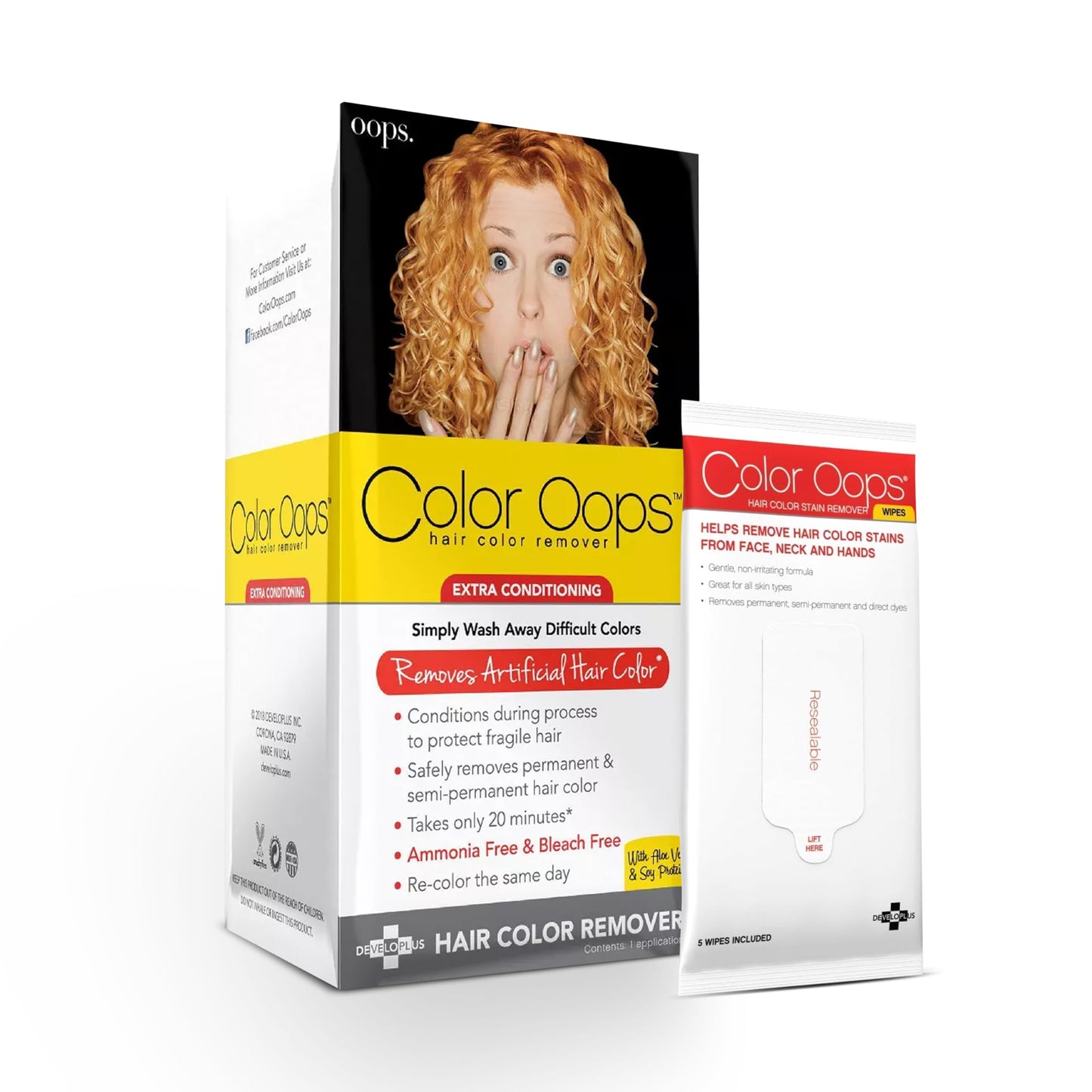 Color Oops Extra Conditioning Hair Color Remover and Remover Wipes Bundle, Gently and Safely Remove Permanent & Semi-Permanent Dye from Hair and Skin Beauty & Personal Care Color Oops