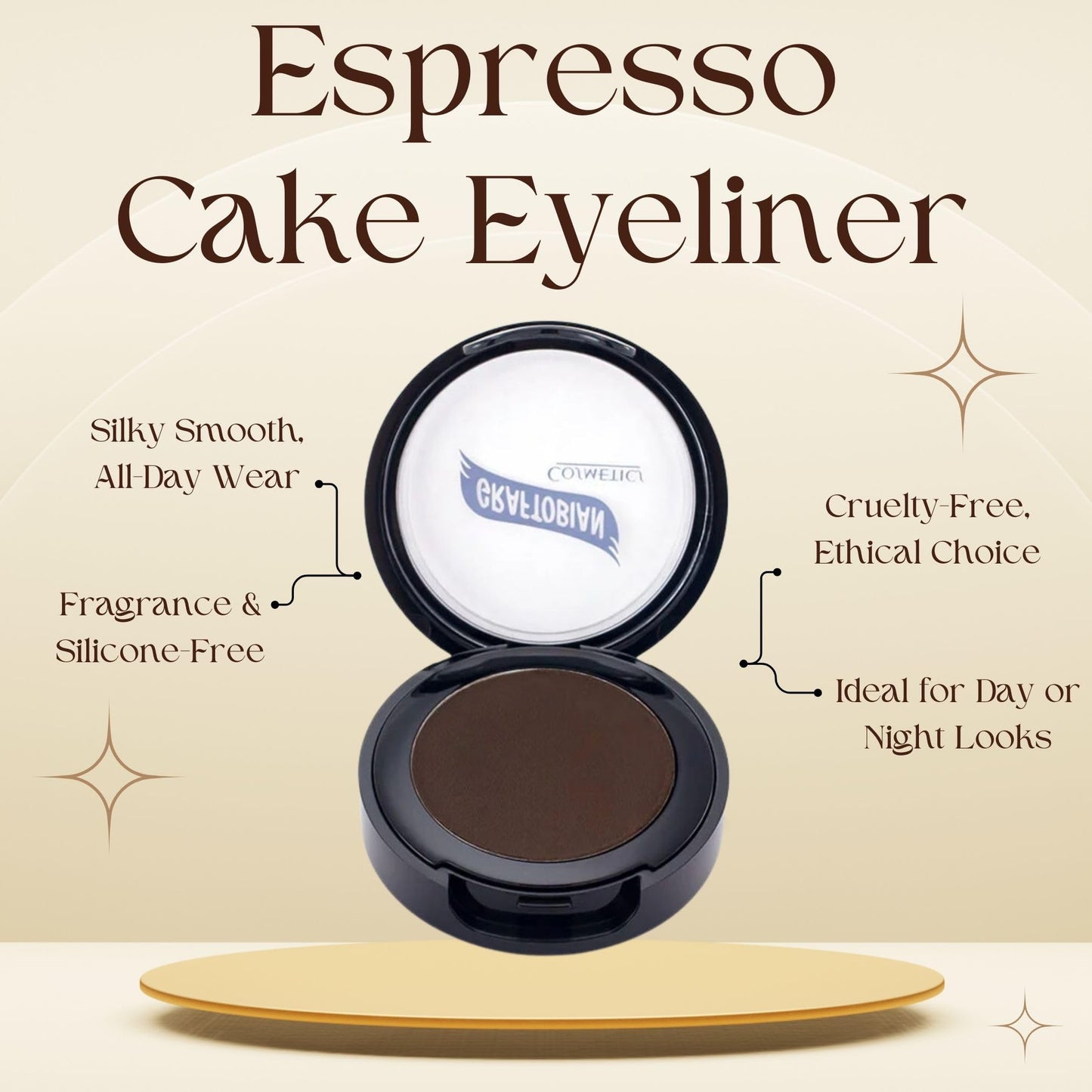 Graftobian Espresso Brown Cake Eyeliner, Long-Lasting, Water-Activated Pressed Powder, Versatile, Easy to Apply Formula, Easily Removed Beauty & Personal Care Graftobian