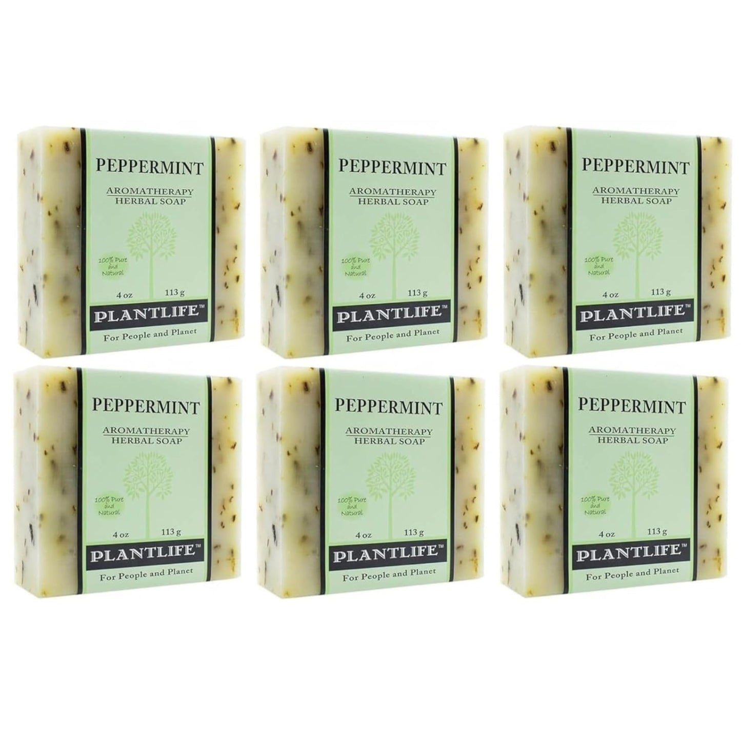 Plantlife Peppermint 6-pack Bar Soap - Moisturizing and Soothing Soap for Your Skin - Hand Crafted Using Plant-Based Ingredients - Made in California Beauty & Personal Care Plantlife
