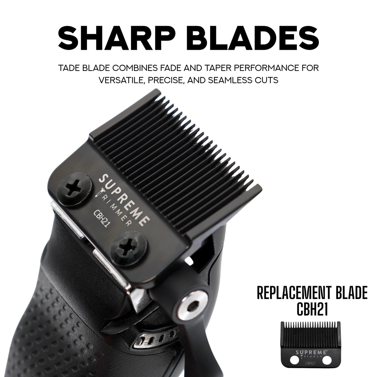Supreme Trimmer Darkstar 82 Metal Body Clipper w. Magnetic Vector Motor - 180 Min Run Time, 9100 RPM Hair Clipper - Low Noise Professional Barber Beauty and Personal Care Supreme Trimmer