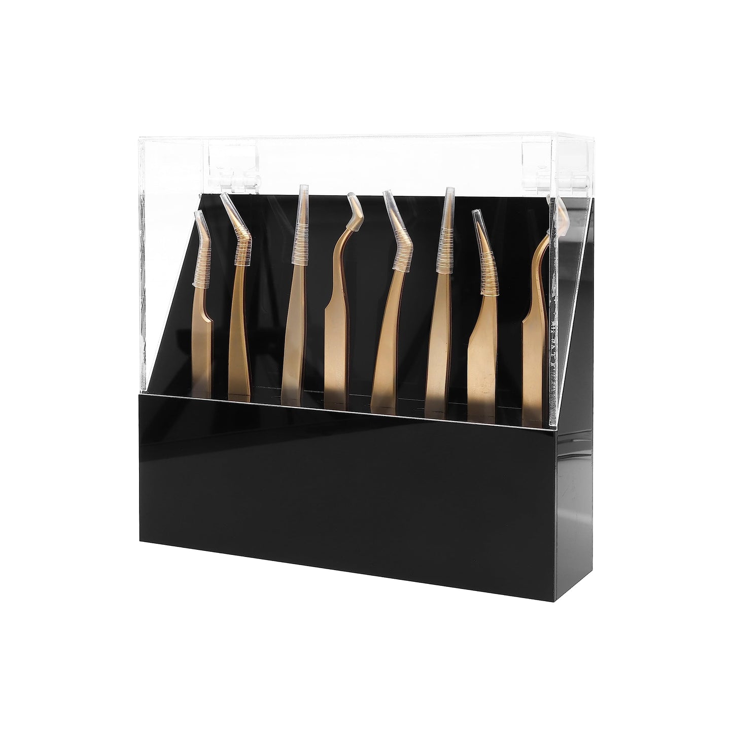 XIUSUZAKI Tweezers Storage Box 8 Holes Holder Lash Tweezers Storage for Eyelash Extensions Eyelash Professional(Black,Only the Box) Beauty and Personal Care XIUSUZAKI
