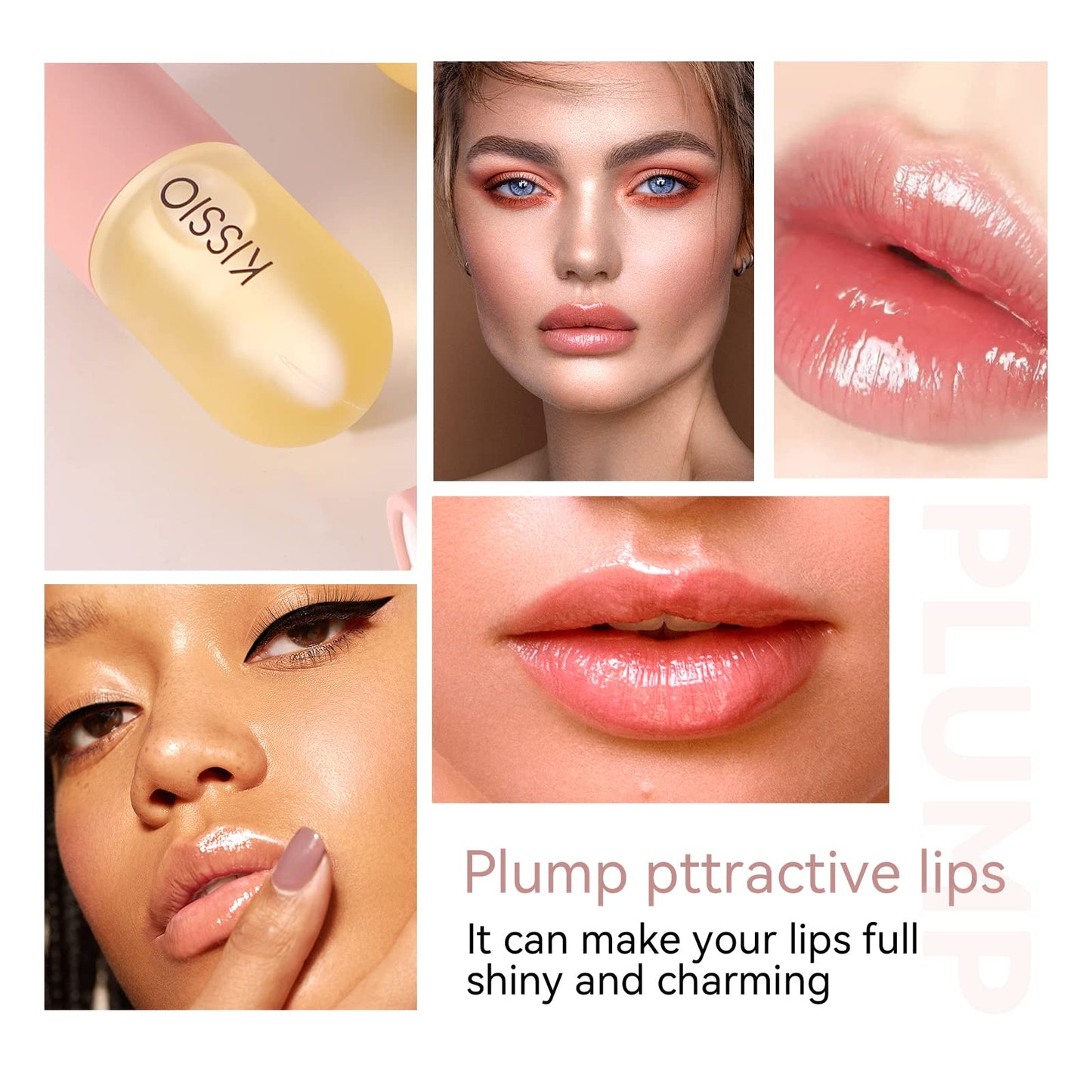 KISSIO Lip Plumper,Natural Lip Plumper for Day Use,Plumping Gloss Make Lips Fuller and Moisturizing 5.5ml,Lips Mask,Hydrating & Reduce Fine Beauty & Personal Care KISSIO