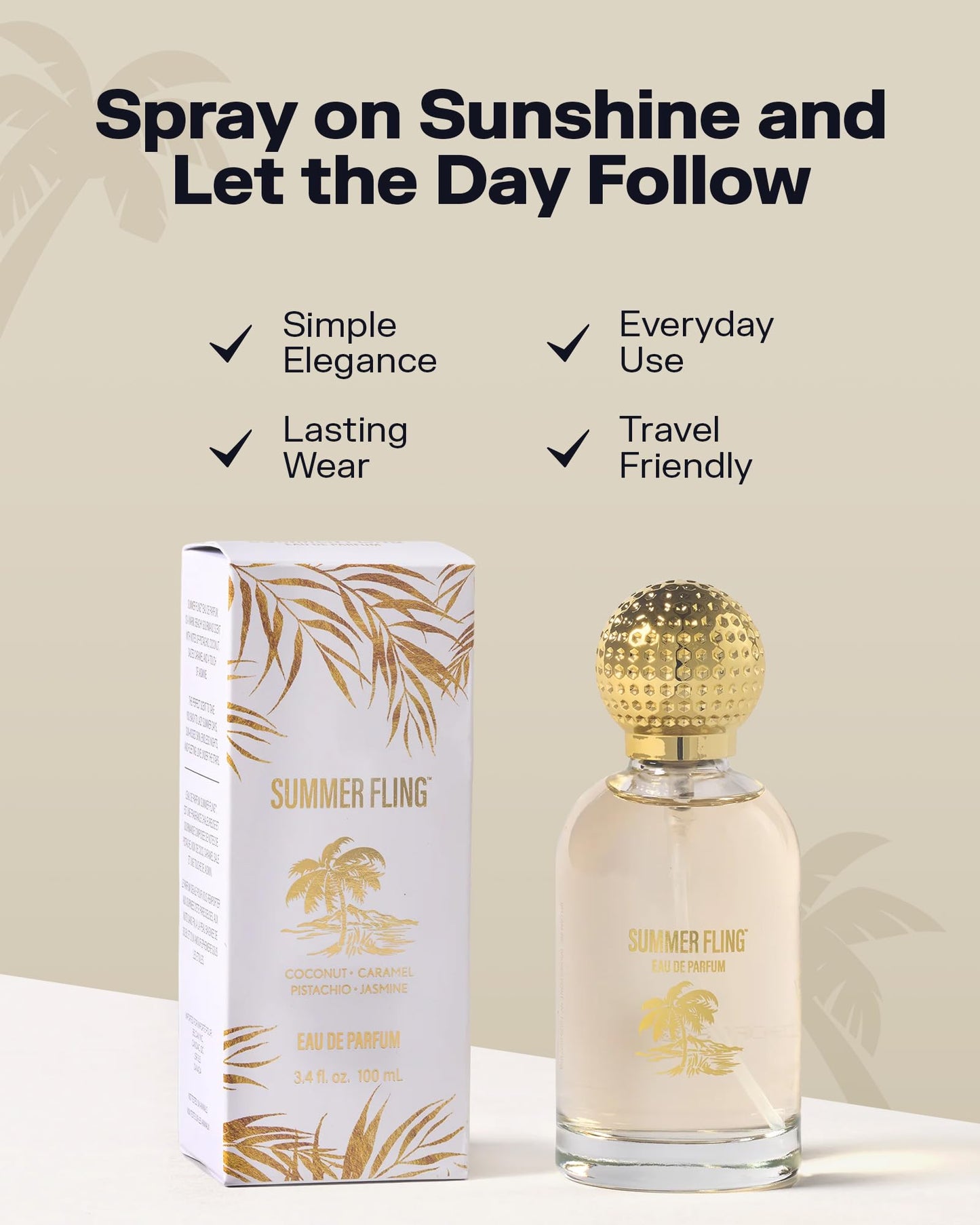 PB ParfumsBelcam Summer Fling Eau de Parfum for Women - Warm Beachy Gourmand Perfume with Pistachio, Coconut, Salted Caramel & Jasmine - Soft Beauty & Personal Care PB ParfumsBelcam